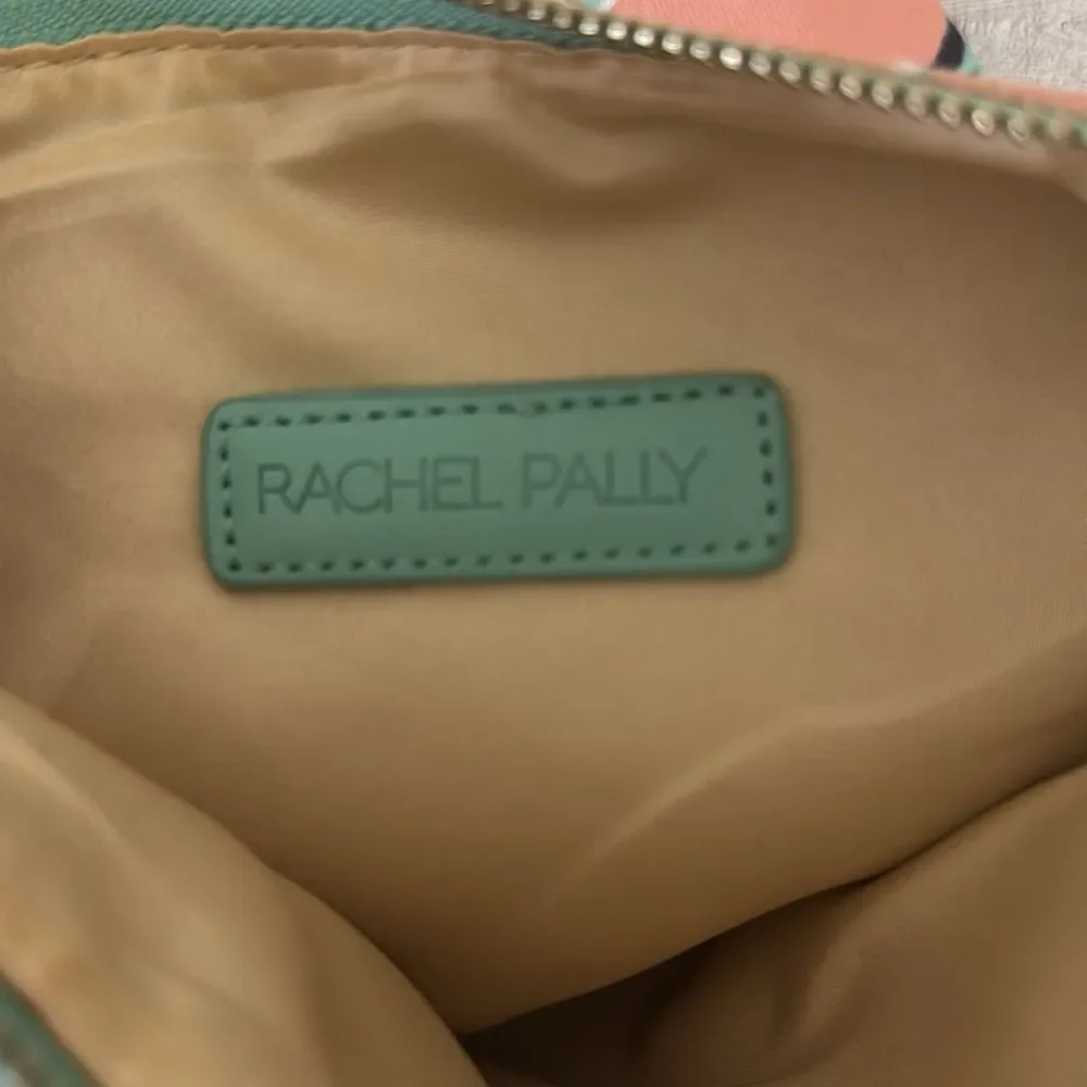 Rachel Palley Mint/Salmon Pink Tropical Fold over Clutch Pouch NWOT